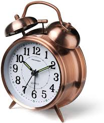 You can add links to online alarm clocks with different time settings to your browser's favorites. Amazon Com Peakeep 4 Inches Twin Bell Loud Alarm Clock For Heavy Sleepers Red Brown Kitchen Dining
