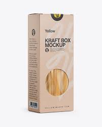 Download Kraft Box With Pasta Mockup Half Side View Packaging Mockups 3d Logo Mockups Free Download PSD Mockup Templates