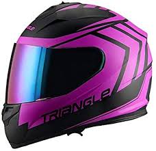 Black And Purple Motorcycle Helmet Amazon Com Triangle Motorcycle Full Face Dual Visor Helmets X Large Matte Black White Automotive Helmet Visor Purple
