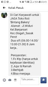 Atau kamu bisa mencoba mencari lowongan. Lowongan Jaga Toko Roti Lowongan Kerja Banyuwangi Facebook