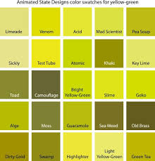 Pale yellow and green color scheme. Color Swatches For Cyan Yellow Yellow Green And Green Color Swatches Green Color Names Green Color Schemes
