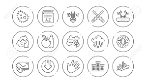 Company Building Fan Engine And Profits Chart Line Icons Jet