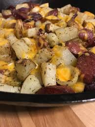 In a small bowl, stir together the cream of chicken, milk, chives, black pepper and cayenne. Skillet Roasted Smoked Sausage And Potatoes Dutch Oven Daddy