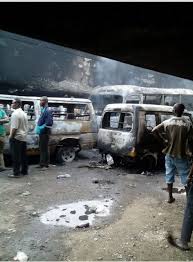 Image result for Tanker Falls On Lagos Bridge, Ignites Fire