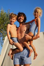 Mother and daughter matching swimsuit in cat print design one piece bathing suit. Father Son And Father Daughter Matching Swimwear Gili S
