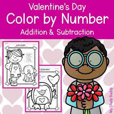 Valentines color by number is a great way to bring valentines day to life with your crayons and colored pencils. Color By Number Valentine S Day Addition Worksheets Teaching Resources Tpt