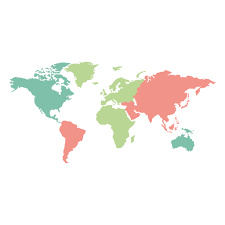 Colored Continents World Map Transparent Png Svg Vector World Map Outline Blank World Map World Map Continents