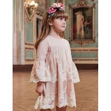 vestido tul bordado rosa abel lula