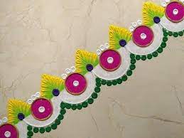 Colorful Border Rangoli Design Using Bangles Youtube Rangoli Designs Flower Unique Mehndi Designs Rangoli Designs