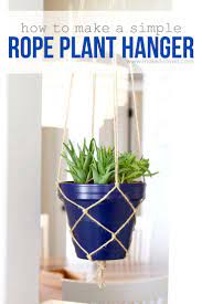 Diy Plant Hanger How To Make A Super Simple Rope Plant Hanger Rope Plant Hanger Plant Hanger Diy Plant Hanger
