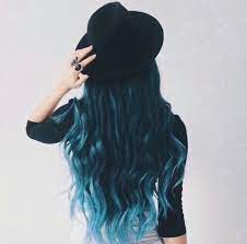 Trendy african american curly hairstyle with colors for black women. Adorable Black And Blue Image 3082786 On Favim Com