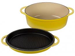 Multi Function Oval Oven With Grill Pan Lid Creuset Yellow Kitchen Appliances Grill Pan