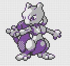 Mewtwo Perler Bead Pattern Pixel Art Pokemon Pixel Art Grid Pokemon Cross Stitch