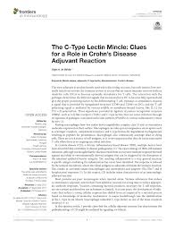 Pdf The C Type Lectin Mincle Clues For A Role In Crohn S Disease Adjuvant Reaction