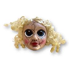 Dreadful Doll Mask Sad Sandra Blonde Doll W/ Cracked Face Anarchy Girl