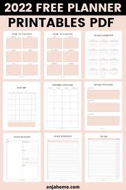free printable planner 2022 pdf instant download anjahome weekly planner free printable student planner printable weekly planner free
