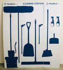 Double Wide Shadow Board Cleaning Station Cleaningstations Hygiene Cleaningtools Medical Health Safety Work Place Organization Visual Management Cleaning
