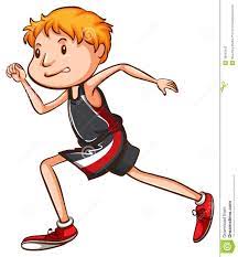 A Simple Drawing Of A Boy Running Stock Vector - Illustration Of Runner,  Contest: 46042645