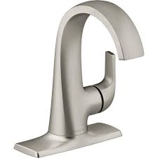 Faucets reviews color changing plumbing items such as a wide selection of finishes choose from various indemand finishes. Kohler Cursiva Single Hole Single Handle Bathroom Faucet In Vibrant Brushed Nickel K R30577 4d Bn The Home Depot Single Handle Bathroom Faucet Faucet Bathroom Faucets