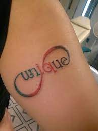 Unique Tattoo Also Includes A Uniquely Colored Infinity Unique Tattoos Unique Tattoo Tattoos