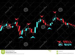 forex trading indicators vector illustration on black