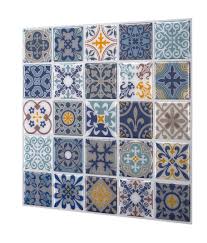 Mosaic glass mirror mosaic tiles self adhesive mini glass tile craft diy sticker. Tictactiles 10 X 10 Pvc Peel Stick Mosaic Tile In Blue Grey Yellow Reviews Wayfair Ca