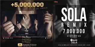 Switch browsers or download spotify for your desktop. Anuel Aa Con La Cancion Sola Remix Supera Los 7 Millones De Reproducciones En Spotify Y Mas De 5 Millones En Youtube Reggaeton Rankiado Musica Urbana Latina En Un Solo Sitio