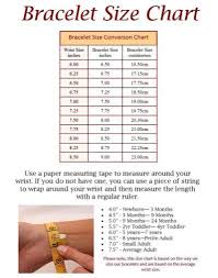 2011 Official Swarovski Crystal Bracelet Size Chart