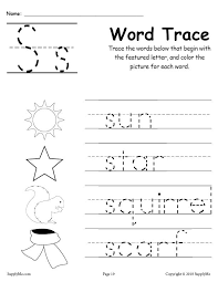 Leaning to alphabetize a list of words is one of the first skills students learn in primary grades. Letter S Words Alphabet Tracing Worksheet Supplyme