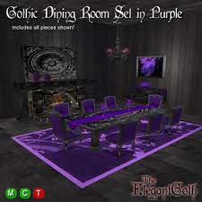 Tall antique french gothic pedestal, oak, 1920's, makers plate, just reduced $895.00. Second Life Marketplace Gothic Dining Room Set In Purple Gothic Furniture For The Dining Room