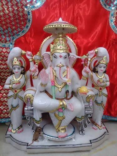 Riddhi Siddhi Ganesh Marble Idol at ₹ 5000/piece | God Idol in Mumbai | ID: 8181149755
