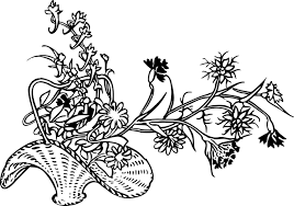 Assorted flowers, basket of flowers, basket with flowers, blooms, blossoms, chrysanthemum basket, chrysanthemums , floral arrangement, flower arrangement, flower arrangements Art Nouveau Pinterest Black And White Flower Basket Transparent Cartoon Jing Fm