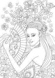 Fan art imposter among us. Beautiful Chinese Girl With Fan For Your Coloring Page Royalty Free Cliparts Vectors And Stock Illustration Image 123793188