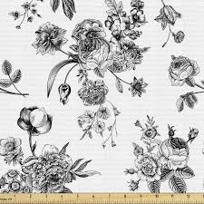 Order today with free shipping. Buy Ambesonne Black And White Fabric By The Yard Vintage Floral Pattern Victorian Classic Royal Inspired New Modern Art Decorative Fabric For Upholstery And Home Accents 3 Yards Black And White Online