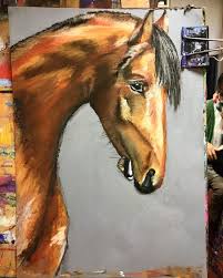 Use one finger to smudge the colors all the way to the black oil pastels. Sandymount School Of Art Wednesday Night Chalk Pastel Drawing Sandymountschoolofart Sandymountart Drawing Chalkpastel Horse Nightclass Adultartclass Art Loveart Animals Facebook