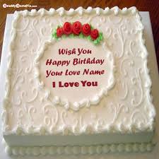 Write your names on unique happy birthday images for her free. Happy Birthday Cake For Lover Name With Photo Frame Create Online Free