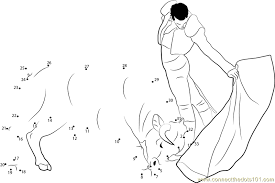 Print this cute adult coloring page and start adding in your own special details. Spain Madrid Bullfight Connect The Dots Worksheet Ferdinand The Bull Spain Coloring Pages