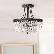 Browse our selection of glistening looks that install close to the ceiling for a dash of dazzle. Kelly Clarkson Home Jarrett 3 Light 11 8 Chandelier Style Bowl Semi Flush Mount Reviews Wayfair