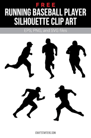 Free Running Baseball Player Silhouette Clip Art Silhouette Clip Art Clip Art Baseball Players