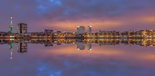 Zonsondergang panorama Rotterdam van Patrick Herzberg