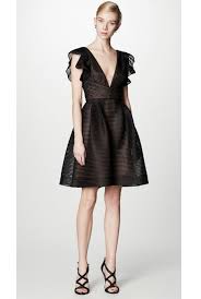 Black A Line Cocktail Dress Marchesa Notte Black Striped Neoprene Party A Line Cocktail Dress Poshare Thời Trang
