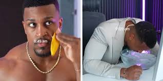 Man's bizarre 'morning routine' video goes viral as he 'floats' and  massages face with banana