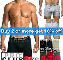 2 Pack Lot Pro Club 100% Cotton Men Underwear Boxer Briefs Shorts Size  S-7XL New