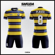Cobalah untuk memilih pakaian yang menunjukkan dominasi warna. Desain Kaos Sepakbola Full Print Code Chiesa Yang Terbaru Kuning Kombinasi