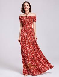 Buy bold women's brown floral pattern black modest long dress. Off Shoulder A Line Short Sleeve Floor Length Floral Print Maxi Dress Fancy Bridesmaid Dresses