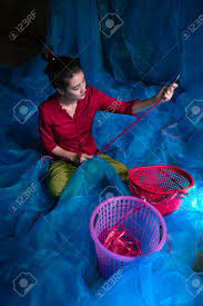 Antique chinese porcelain oval fish bowl. Traditional And Culture Of Asian Woman Repairing Blue Fishing Stock Photo Picture And Royalty Free Image Image 126614959