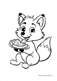 Fox Eats Pizza - Free Coloring Sheet (2024)
