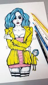 Coraline All Grown-up Pinup Art Print Halloween Art Doll - Etsy