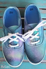 Take your shoes out of the dye bath. Tie Dye Galaxy Canvas Shoes Diy