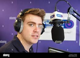 Presenter Alex Gill at Brize Norton British Forces Broadcasting Service  (BfBS Stock Photo